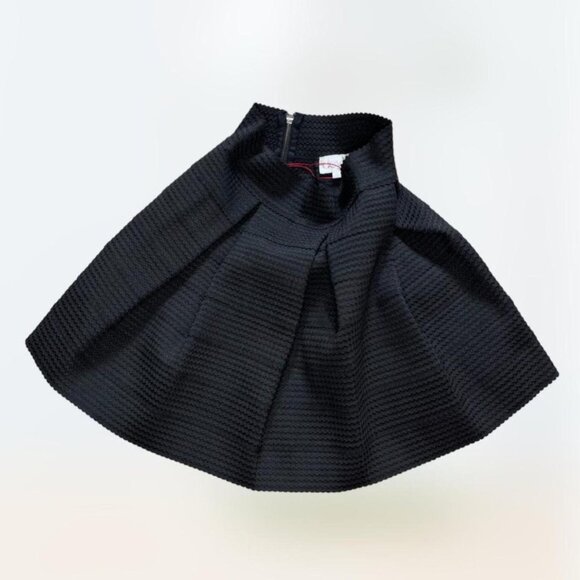 NWOT Devlin Deep Black Women's Size XS Textured Stretch A-line Pleated Skirt - Picture 3 of 4